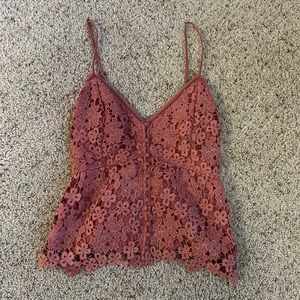 Abercrombie Floral crochet tank top